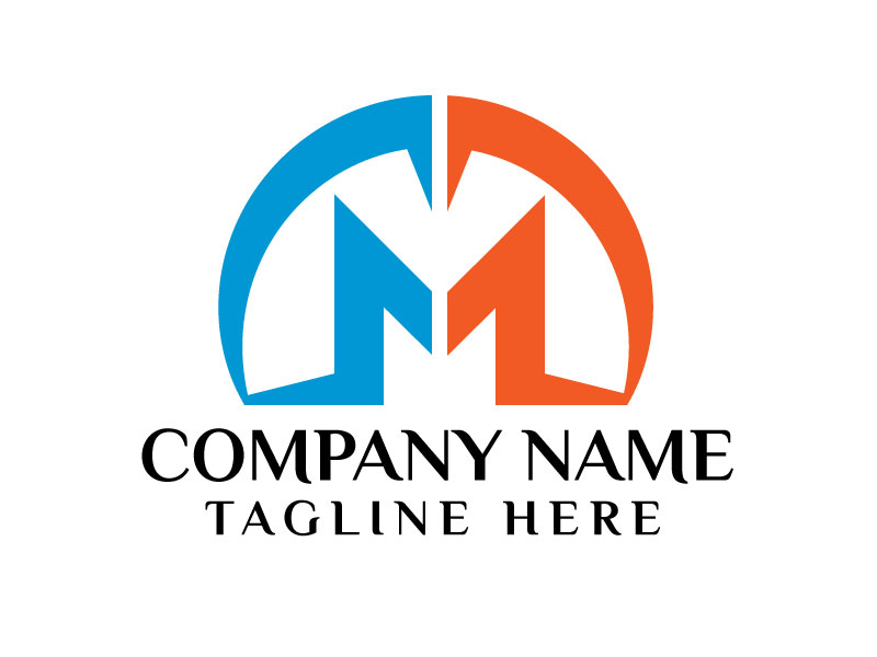 Blue letter M Logo Design Vector