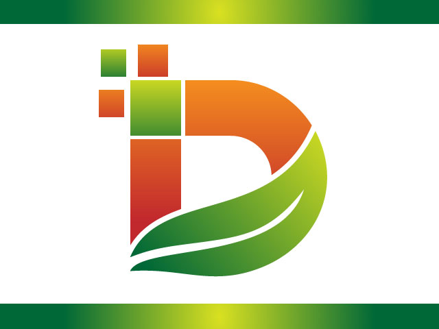 Natural Green letters D logo design
