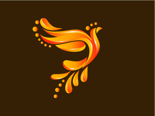 3D Phoenix logo design idea