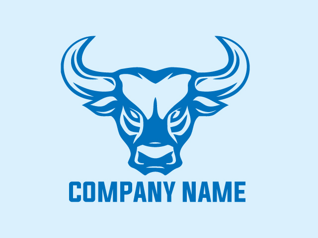 Bull Head Logo Design Vector