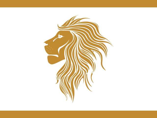 Golden Lion Logo Design Vector