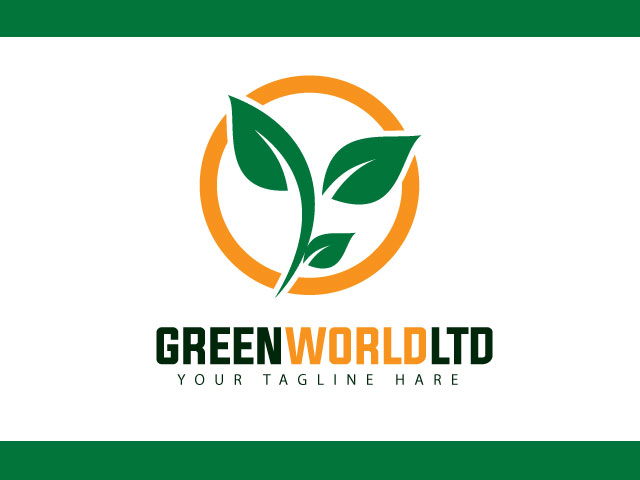 Green world limited logo design vector