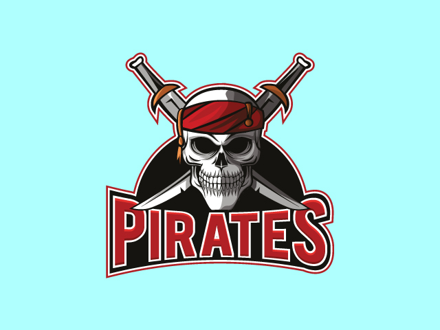 retro pirates logo design vector