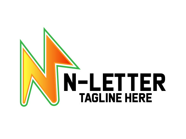letter n minimalist custom logo design idea