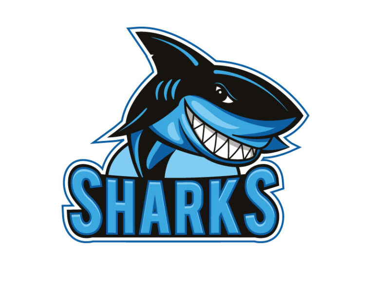 Custom Funny sharks Logo design online Vector - LogoDee Logo Design ...