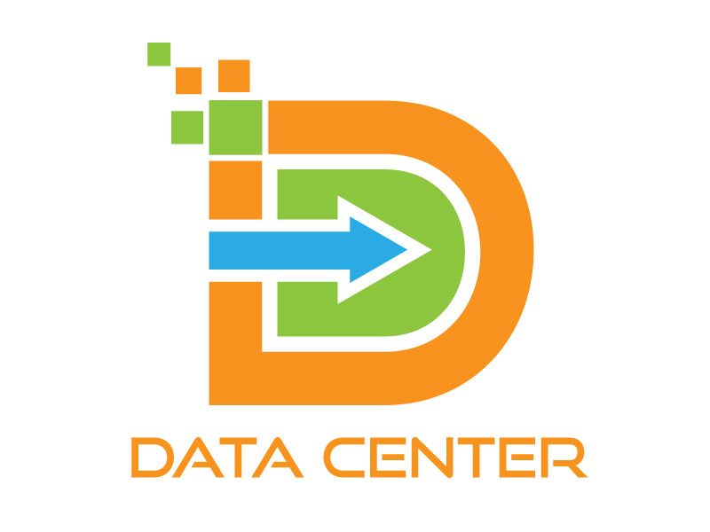 Data center company logo design using letter d vector format