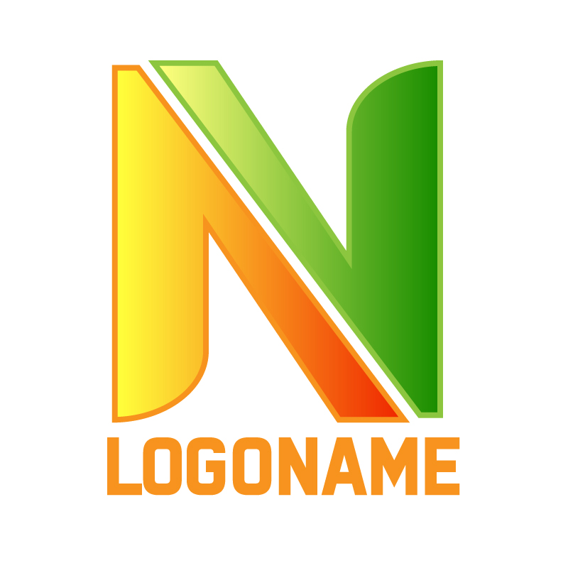 Professional unique logo design for letter n vector