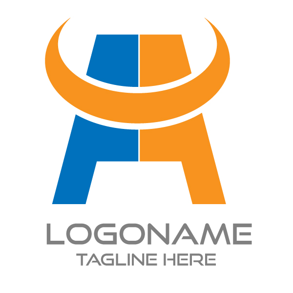 Letter A technology company logo design