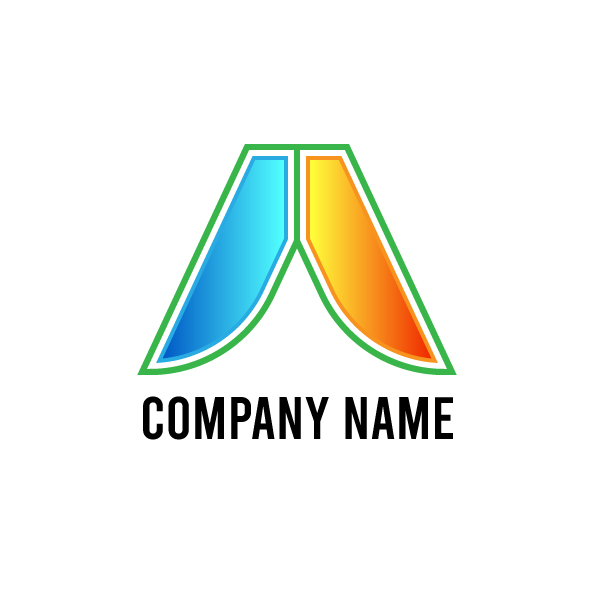 letter A logo design corporate and it business monogram