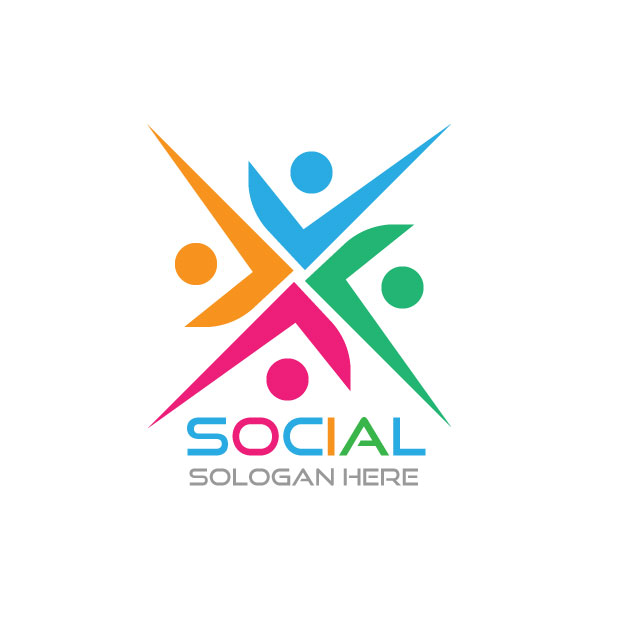 People social network business logo design vector free download