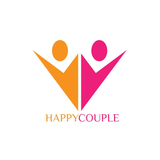 Happy couple together vector logo free download