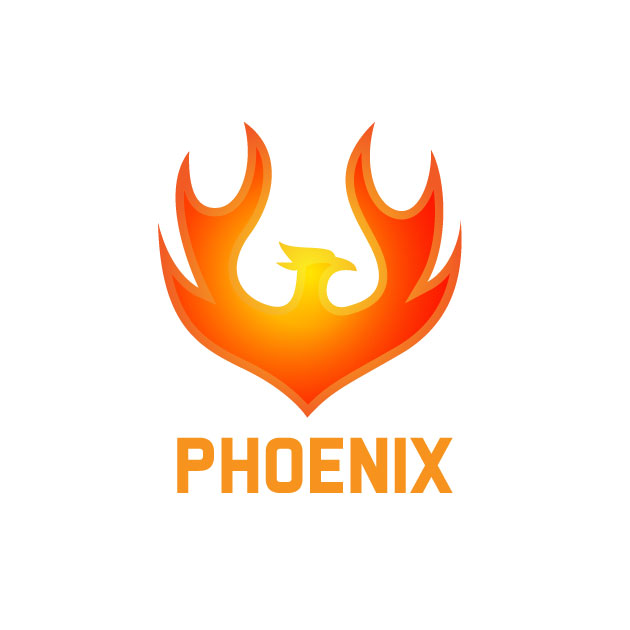 Phoenix bird professional logo for branding projects